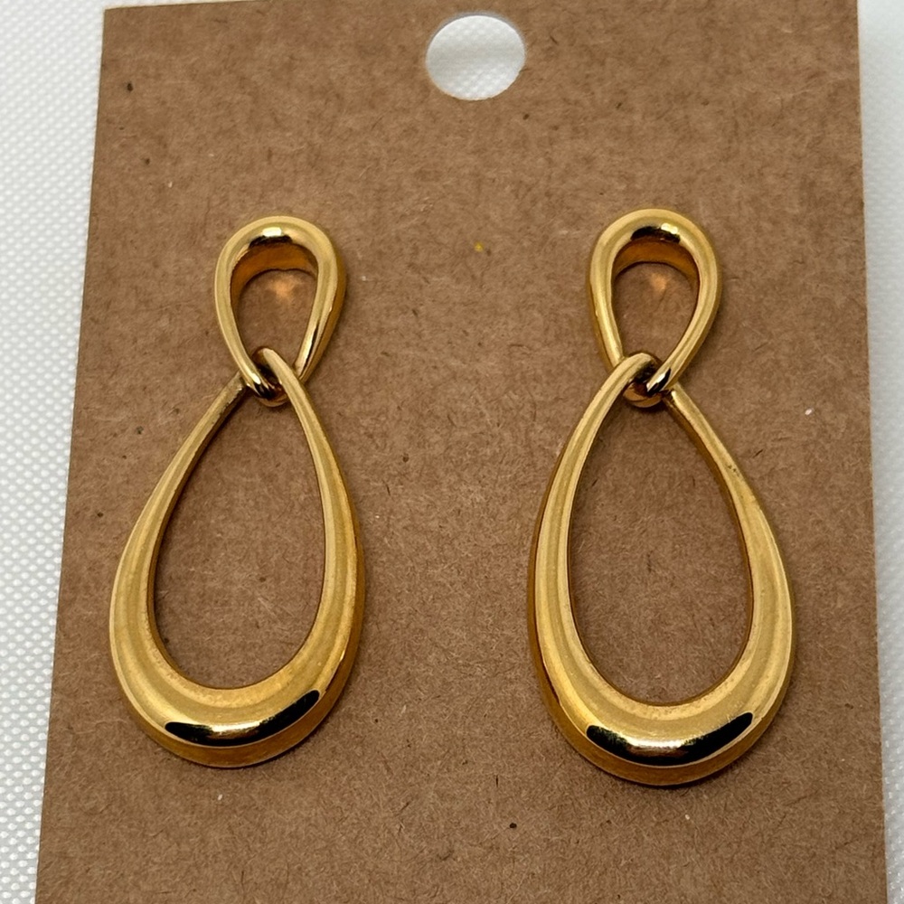 Monet Gold Tone Earrings Infinity Loop